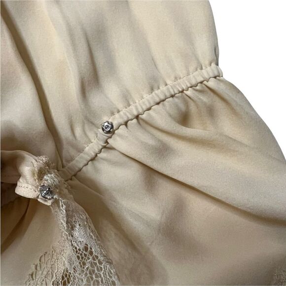 Foley + Corinna silk blouse top wrap lace beads - Picture 12 of 15